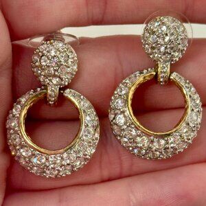 Vintage Roman Swarovski Pave Earrings